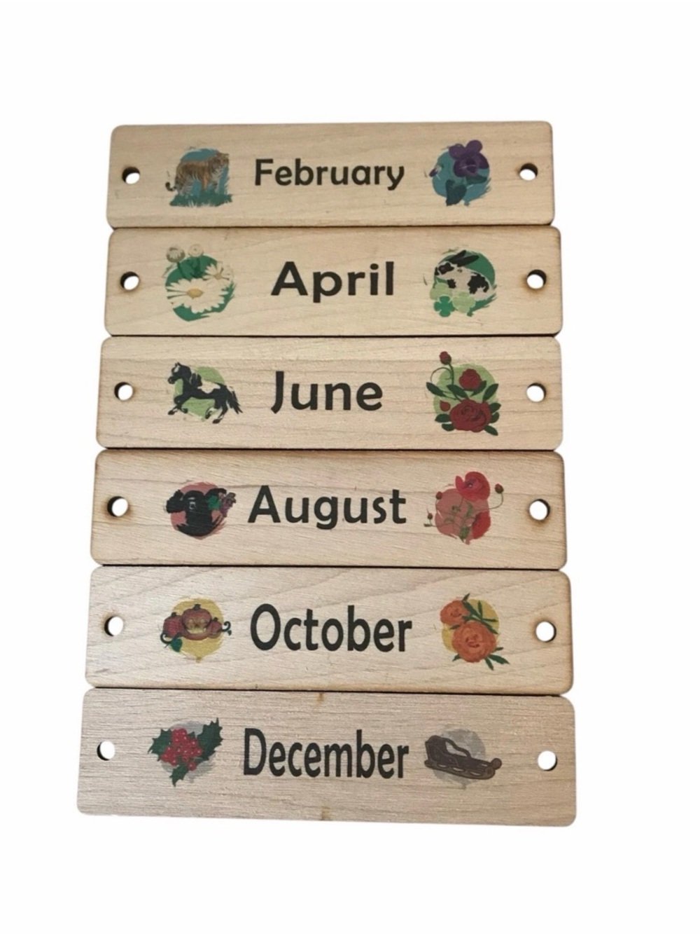 Wooden Perpetual Calendar - Natural Wood - Picture 4 of 10